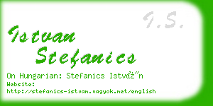 istvan stefanics business card